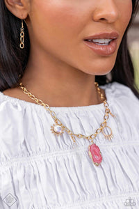 Paparazzi ~ Simply Santa Fe ~ Fashion Fix Complete Trend Blend ~ Pink and Gold Necklace Set