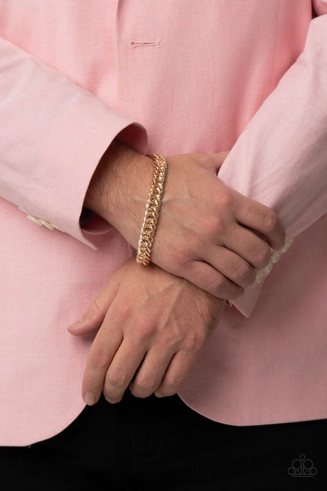 Paparazzi ~ On The Up and UPPERCUT ~ Men's  Gold Urban Bracelet