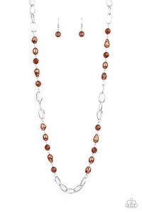 Paparazzi ~ Tea Party Tango ~ Brown Necklace Set