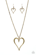 Load image into Gallery viewer, Paparazzi ~ Hopelessly In Love ~ Brass Heart Pendant Necklace Set