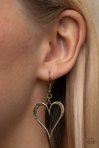 Paparazzi ~ Hopelessly In Love ~ Brass Heart Pendant Necklace Set