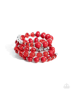 Paparazzi ~ Colorful Charade ~ Red  Bracelet