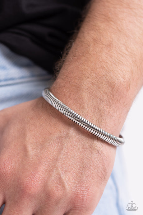 Paparazzi ~ Let It RIB ~ Men's Silver Cuff Bracelet