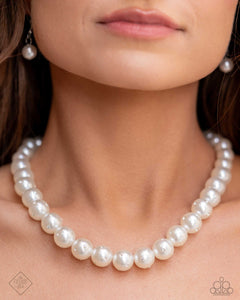 Paparazzi ~ Fiercely 5th Avenue - Fashion Fix Complete Trend Blend ~ White Pearl Necklace Set