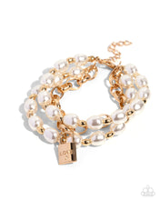 Load image into Gallery viewer, Paparazzi ~ LOVE-Locked Legacy ~ Gold Pear Bracelet