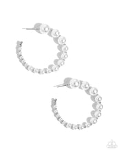 Load image into Gallery viewer, Paparazzi ~ Candidate Class ~ White Pearl Hoop Earrings