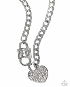 Paparazzi ~ Lock Up Your Love ~ White Necklace Set