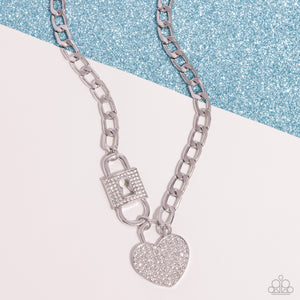 Paparazzi ~ Lock Up Your Love ~ White Necklace Set