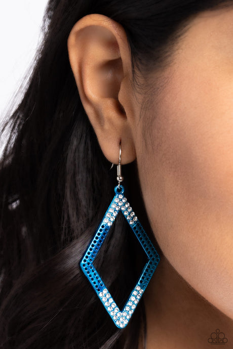 Paparazzi ~ Eloquently Edgy ~ Blue Earrings
