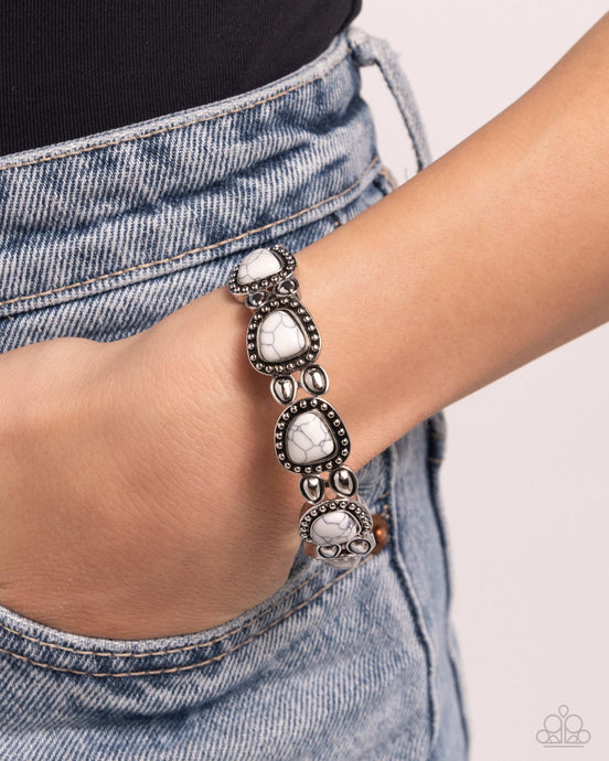 Paparazzi ~ Harmonious Headliner ~ White Bracelet