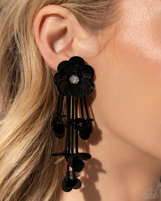 Paparazzi ~ Floral Future ~ Black Post Earrings