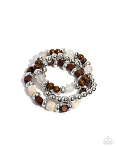 Paparazzi ~ DIVERSIFIED Wood ~ Silver Bracelet