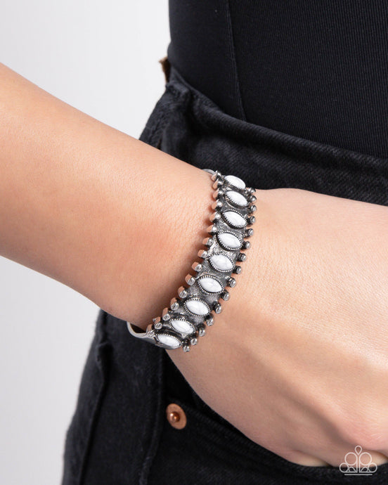 Paparazzi ~ Beautiful Badlands ~ White Cuff Bracelet