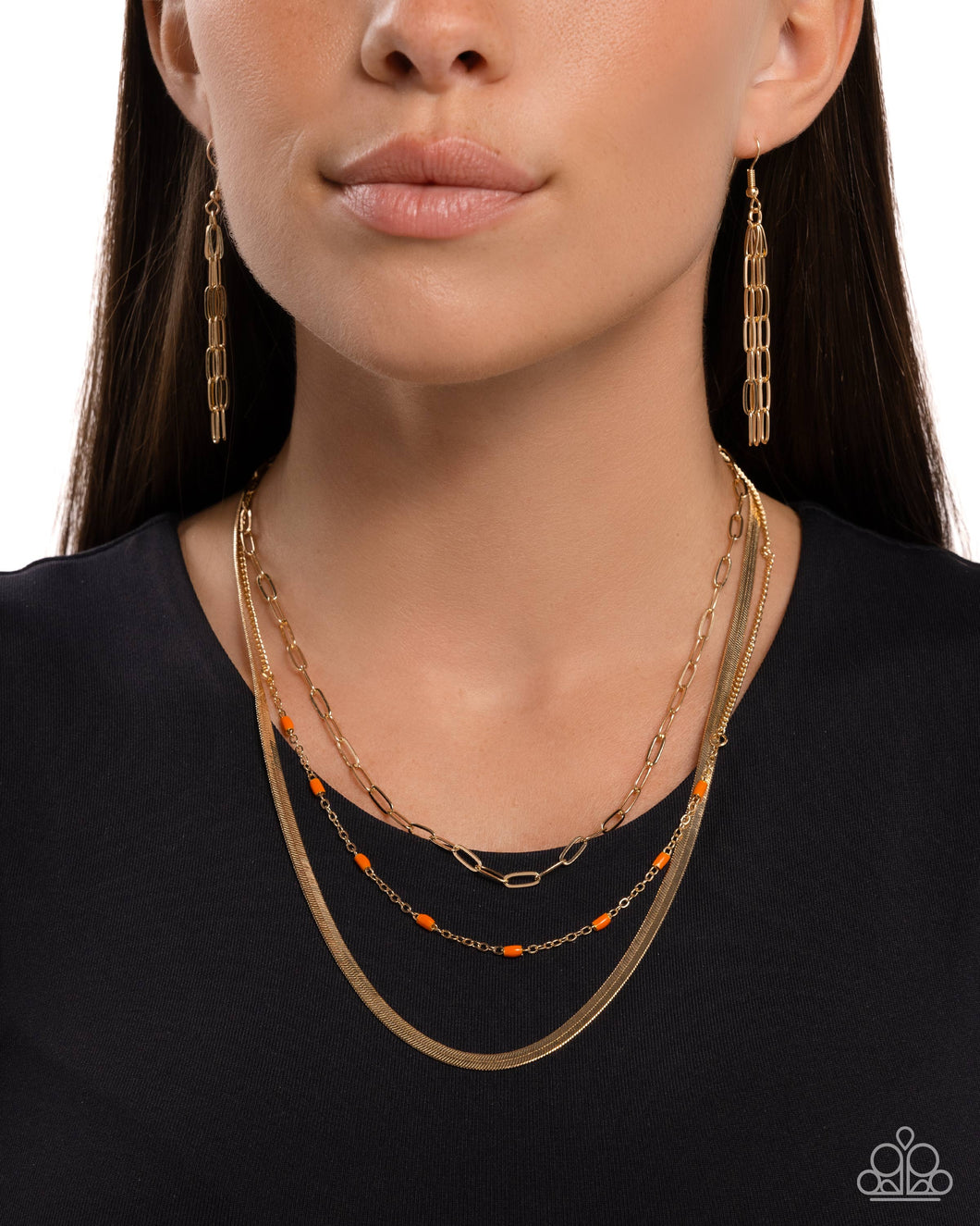 Paparazzi ~ Mismatched Magic ~ Orange Necklace Set