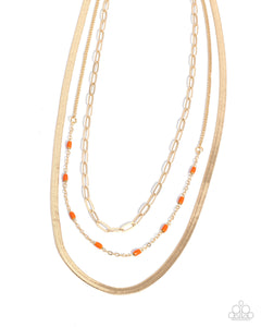 Paparazzi ~ Mismatched Magic ~ Orange Necklace Set
