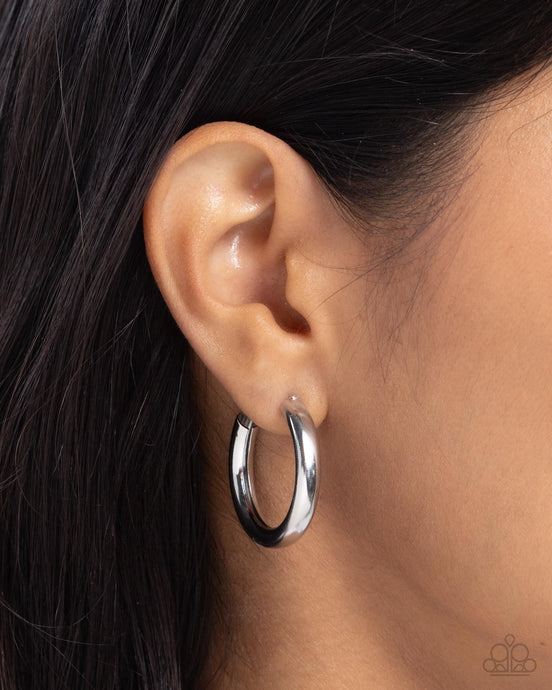 Paparazzi ~ Second Sight ~ Silver Hoop Earrings