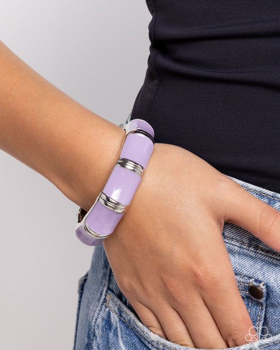 Paparazzi ~ Pearlized Promise ~ Purple Bracelet with Hinged Closure