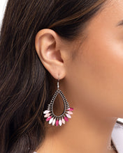 Load image into Gallery viewer, Paparazzi ~ Pronged Pattern ~ Pink Earrings