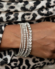Load image into Gallery viewer, Paparazzi ~ Persistent Pizzazz ~ White Rhinestone Bracelet (Fashion Fix Exclusive)