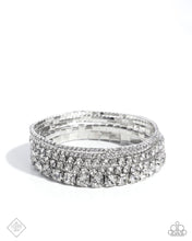 Load image into Gallery viewer, Paparazzi ~ Persistent Pizzazz ~ White Rhinestone Bracelet (Fashion Fix Exclusive)