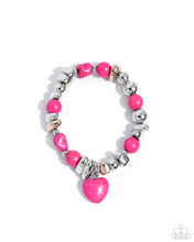 Load image into Gallery viewer, Paparazzi ~ Adorably Asymmetrical ~ Pink Bracelet