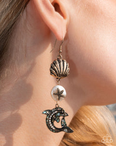 Paparazzi ~ Delightful Dolphin ~ Gold Earrings