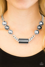 Load image into Gallery viewer, Paparazzi ~ All About Attitude ~ Silver and Black Gunmetal Necklace Set