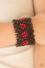 Load image into Gallery viewer, Paparazzi ~ Bahama Babe ~ Red Wooden Bracelet with Stretchy Bands