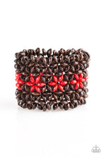 Load image into Gallery viewer, Paparazzi ~ Bahama Babe ~ Red Wooden Bracelet with Stretchy Bands