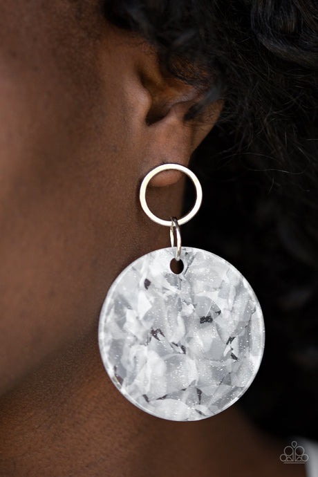 Paparazzi ~ Beach Bliss ~ White Acrylic Post Earrings