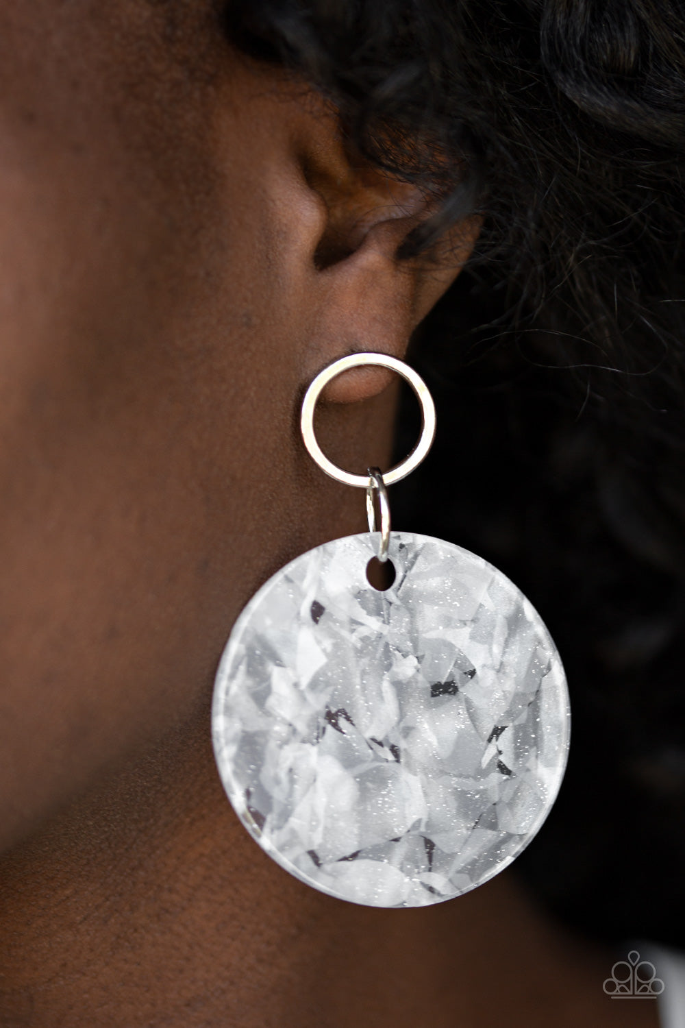 Paparazzi ~ Beach Bliss ~ White Acrylic Post Earrings