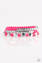 Load image into Gallery viewer, Paparazzi ~ Beaded Bravado ~ Pink Bracelet