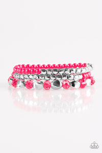 Paparazzi ~ Beaded Bravado ~ Pink Bracelet