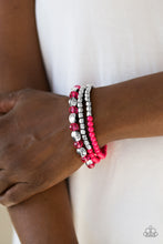 Load image into Gallery viewer, Paparazzi ~ Beaded Bravado ~ Pink Bracelet