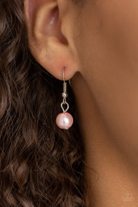 Paparazzi ~ Bow Before The Queen ~ Pink Pearl Necklace Set (Life of the Party Exclusive)