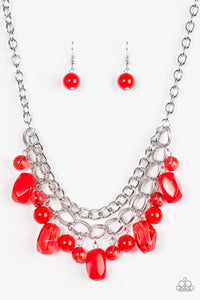 Paparazzi ~ Brazilian Bay ~ Red Necklace Set