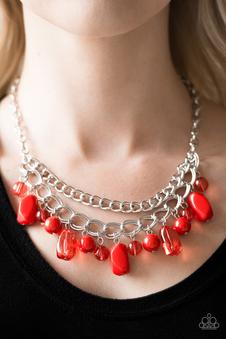 Paparazzi ~ Brazilian Bay ~ Red Necklace Set