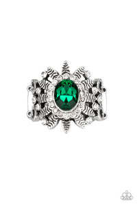 Paparazzi ~ Burn Bright ~ Green Ring with Stretchy Band