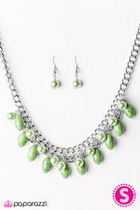 Paparazzi ~ Cant BEAD Tamed ~ Green Necklace Set