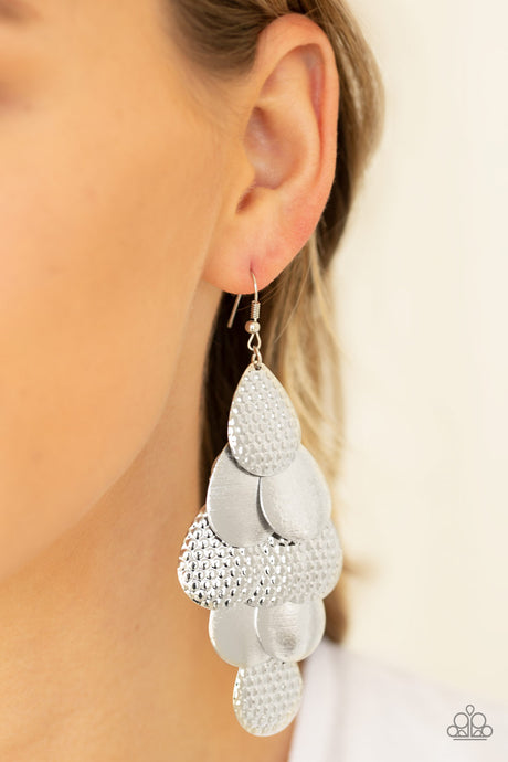 Paparazzi ~ Chime Time ~ Silver Earrings