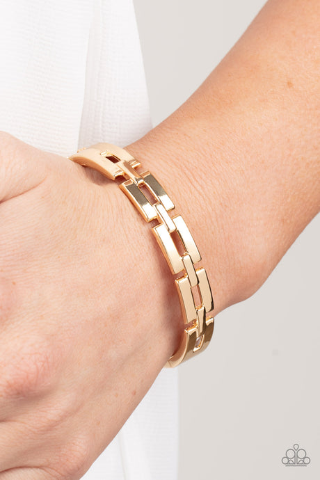 Paparazzi ~ Closed Circuit Strategy ~ Gold Bracelet