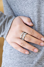 Load image into Gallery viewer, Paaparazzi ~ Cosmo Collection ~ White Ring with Stretchy Band