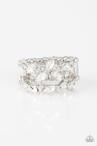 Paaparazzi ~ Cosmo Collection ~ White Ring with Stretchy Band