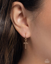 Load image into Gallery viewer, Paparazzi ~ Daily Divinity ~ Gold Hoop Cross Earrings