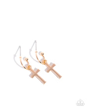 Load image into Gallery viewer, Paparazzi ~ Daily Divinity ~ Gold Hoop Cross Earrings
