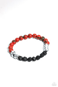 Paparazzi ~ Defaced Deed ~ Men's Orange Urban Bracelet