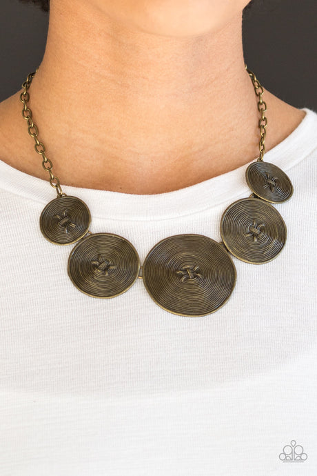 Paparazzi ~ Deserves A Medal ~ Brass Necklace Set