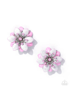 Paparazzi ~ Dimensional Dowry ~ Pink Post Earrings