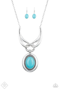 Paparazzi ~ Divide and RULER ~ Blue Turquoise Necklace Set (Fashion Fix Exclusive)