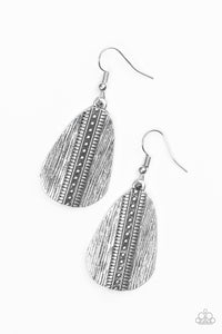 Paparazzi ~ Double The Texture ~ Silver Earrings